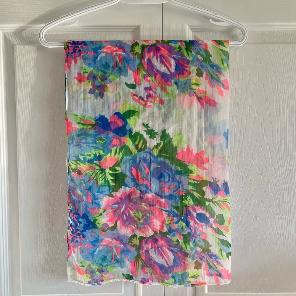 Floral lightweight thin scarf Pastel Sheer Cottagecore Fairy